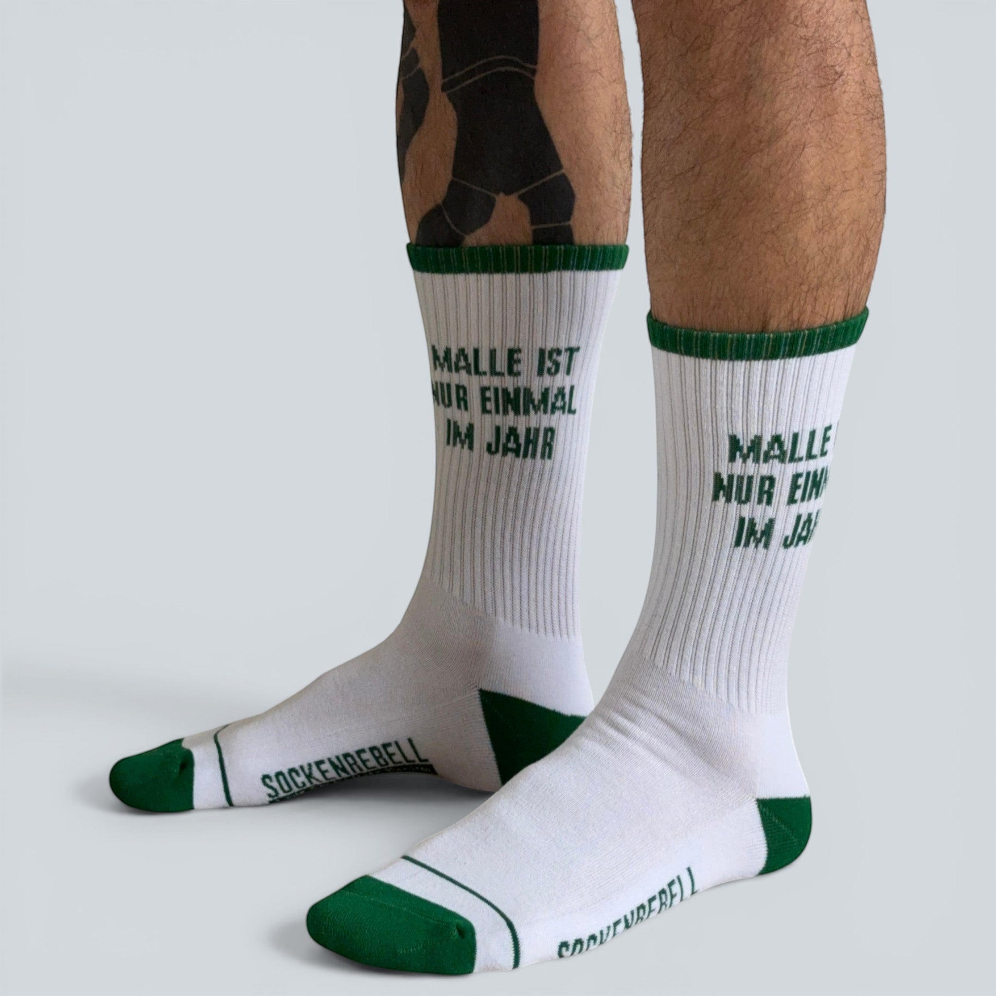 Malle Socken Grün-Weiß im 4er-Bundle, UNISIZE 39-46