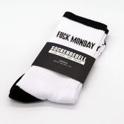 Fuck Monday – Statement-Socken Schwarz-Weiß