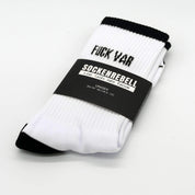 Fuck VAR – Statement-Socken Schwarz-Weiß