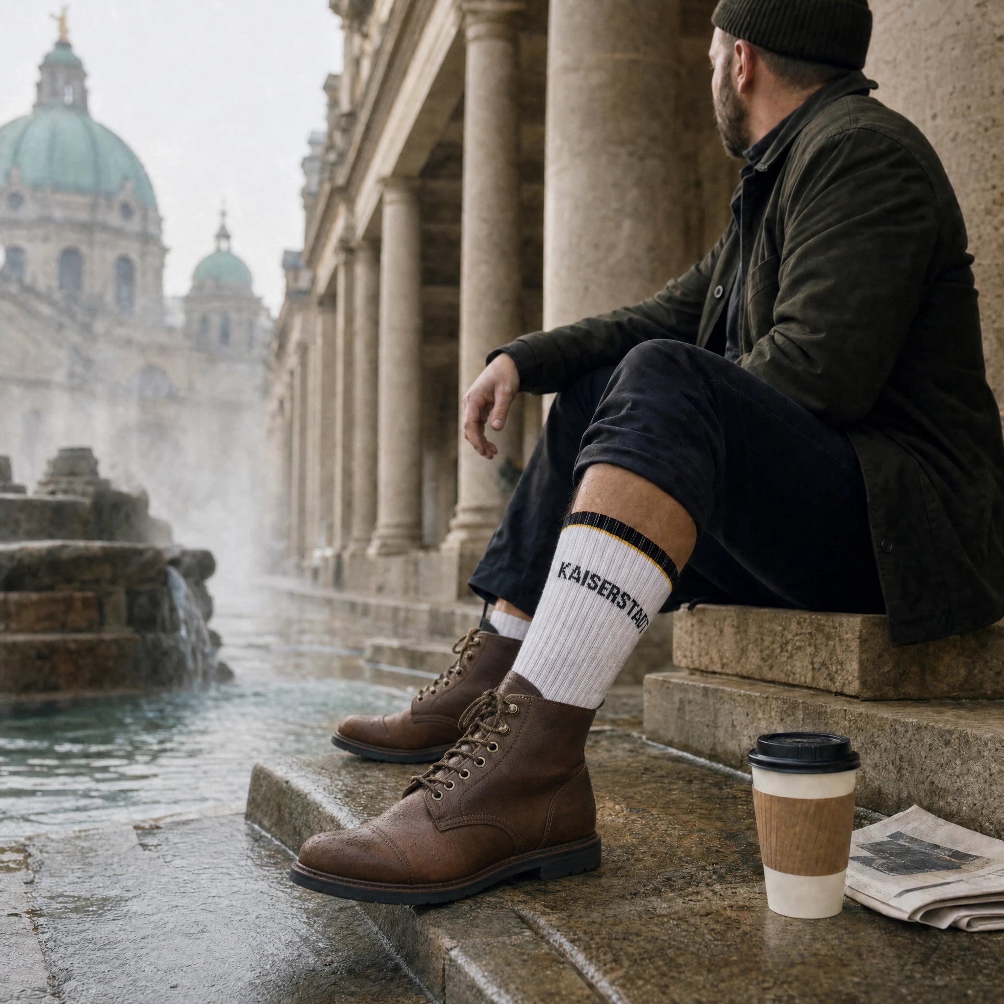 Kaiserstadt – Lokalpatriot-Socken Schwarz-Gelb